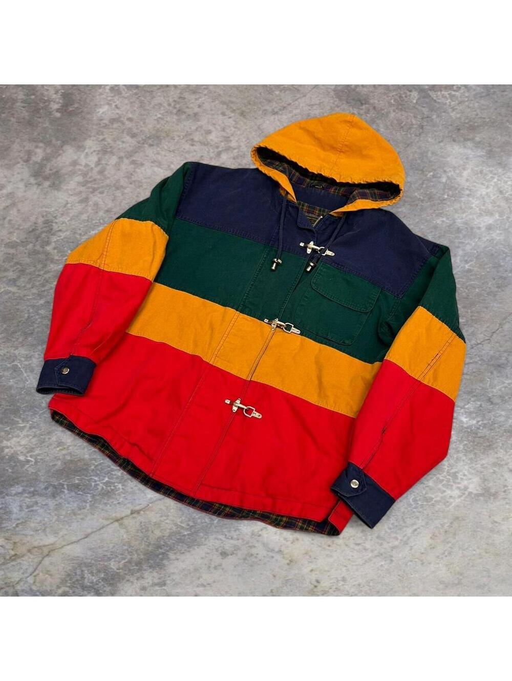 French Country Express multicoloured duffle coat with toggle closures